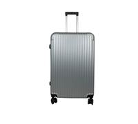 Hampton & Stewart ABS 20/24/28Inch Hard Shell Suitcase for Men and Women - Lightweight Cabin Trolley Luggage (Silver, Large)