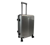 Hampton & Stewart ABS 8 Wheel Spinner Hard Shell Suitcase Luggage Set Travel Trolley 3 Colours (Silver, Medium 24")
