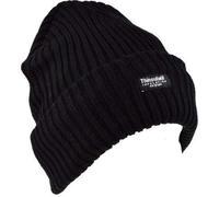 Hampton & Stewart Adults Black Knit 3M Thinsulate™ Thermal Insulation Beanie Hat Chunky Rib