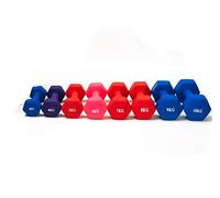 Hampton&Stewart Dumbbell Weights 3KG-10KG For Home/Gym Neoprene Ergonomic Fitness Workout (Red, 10KG)