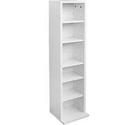 Hampton & Stewart DVD Storage Tower Rack CD Unit Shelf Organiser Wood Black/White (White)