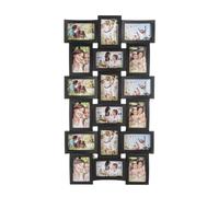 Hampton & Stewart Large Multi Aperture Collage Picture Frame Holds 18 Curved Photos Wood Look (Black)