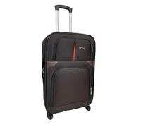 Hampton&Stewart Light Weight Suitcase 4 Wheels Case Luggage Expandable Nylon Combo Lock (Coffee, Medium 24")