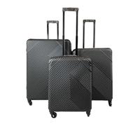 Hampton & Stewart Lightweight Hard Shell Suitcase Black - 20 Inch Cabin, 24 Inch Medium, 28 Inch Large & 3 Piece Set - ABS Luggage with 4 Wheel Spinner, TSA Lock & Telescopic Handle (Medium 24")