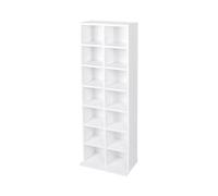 Hampton & Stewart New CD Media Display Shelf Unit Tower Rack Adjustable Shelves (White)