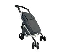 Hampton & Stewart Shopping Trolley Cart Large 6 Wheel Lightweight Strong Aluminium Frame, Durable, Large Wheels (Grey)