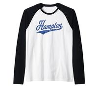 Hampton Virginia Varsity Script Classic Sports Jersey Style Raglan Baseball Tee