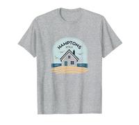 Hamptons Style Coastal Cottage Beach House T-Shirt, Men, Heather Grey, 6XL