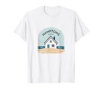 Hamptons Style Coastal Cottage Beach House T-Shirt, Men, White, 3XL