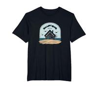 Hamptons Style Coastal Cottage Beach House T-Shirt, Men's Big and Tall, Black, 4X Tall