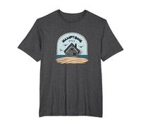 Hamptons Style Coastal Cottage Beach House T-Shirt, Men's Big and Tall, Dark Heather Grey, 5X Tall