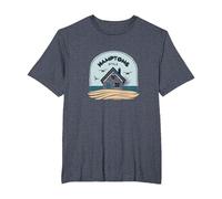 Hamptons Style Coastal Cottage Beach House T-Shirt, Men's Big and Tall, Heather Blue, 3X Tall