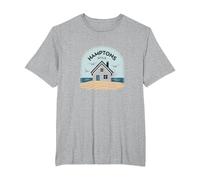 Hamptons Style Coastal Cottage Beach House T-Shirt, Men's Big and Tall, Heather Grey, 5X Tall
