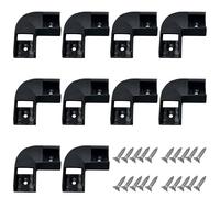 HAMRVL 10Pcs Black Led Diffuser Channel Corner Kit for Led Strip Lights L Shape 45X45 90 Degree Connectors for U Shape Kitchen Cabinets LED Aluminum System 17.2X7mm with Screw Angle Turning Solution