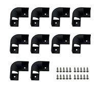 HAMRVL 10pcs Led Aluminum Channel Corner Kit Black for Led Strip Lights L Shape 90 Degree Connectors Suit for V Shape Kitchen Cabinets LED Aluminum System 16x16mm with Screw Angle Turning Solution