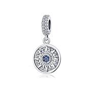 Hamsa Evil Eye Wife Lucky Birthday Rainbow Angel Dog Paw Charm Bead Pendant 925 Sterling Silver Compatible With Pandora Charm Moments Bracelet (Evil Eye Hamsa Fatima Sun)