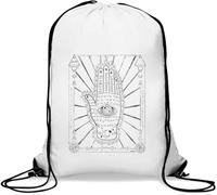 Hamsa Eye Hand Gym Sack Casual Drawstring Bag White