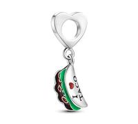 Hamsa Fatima Bat Witch Rabbit Dog Horse Love Heart Evil Eye Charm Bead Pendant 925 Sterling Silver Compatible With Pandora Charm Moments Bracelet (Taco Tuesday I Love You Heart)