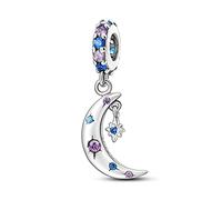 Hamsa Fatima Unicorn Moon Star Giraffe Cat Dog Evil Eye Charm Bead Pendant 925 Sterling Silver Compatible With Pandora Charm Moments Bracelet (I Love You To The Moon And Back)