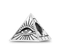 Hamsa Fatima Unicorn Moon Star Giraffe Cat Dog Evil Eye Charm Bead Pendant 925 Sterling Silver Compatible With Pandora Charm Moments Bracelet (Eyptian Egypt All Seeing Evil Eye Pyramid)