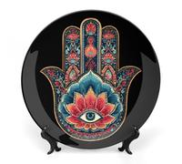 Hamsa Hand Colored Funny Decorative Plate Ceramic Ornaments 6inch