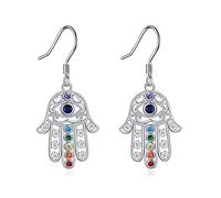 Hamsa Hand Evil Eye Earrings Sterling Silver Hamsa Hand Gifts for Women Mom Mother