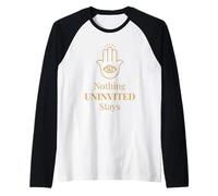 Hamsa Hand Evil Eye Protection Symbol Spiritual Balance Raglan Baseball Tee