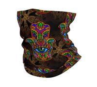Hamsa Hand Geometric Culture Colourful Headwear 26X30Cm Stylish Headband Universal Half Face Scarf For Skiing Yoga Running