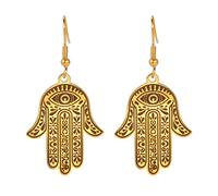 Hamsa Hand of Fatima Hexagram Earrings Star of David Evil Eye Stud Earrings Jewish Celtic Knot Woman Protection Amulet Symbol Jewelry Girl Woman (Evil Eye Hamsa gold)