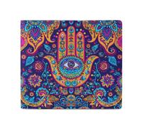 Hamsa Hand of Fatima Meditation Mandala Billfold Wallet Leather Purse Cute Card Holder Clutch for Business Travel