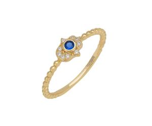 Hamsa Hand Sapphire Ring Gold