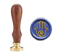 Hamsa Hand Wax Seal Stamp with Wooden Handle, Offering Happiness, Luck, Health, and Good Fortune, Idea for Wedding Invitations Card Envelope Decoration (Hamsa Hand 2)