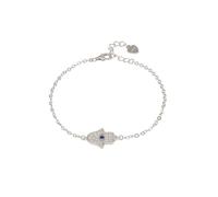Hamsa Hand With Evil Eye Bracelet Silver