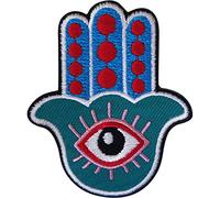 Hamsa Patch Iron Sew On Badge Hand of Fatima Evil Eye Islam Embroidered Applique
