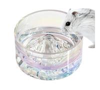 Hamsdter Food Water Bowl | Crystal Glass Iceberg Style | Tip Proof Design | Multi Color Small Pet Cup | Glass Feeding Dish | For Syrian Dwarf Hamster Mice Gerbil Guinea Pig Cage Hab