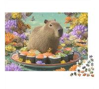 Hamster 1000 Piece Jigsaw Puzzle Hamster on Sushi Boat for Adult Educational Games Home Decoration Difficult Challenging Male And Female Birthday 38x26cm/1000pcs Gifts