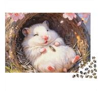 Hamster 1000 Piece Jigsaw Puzzles Hamster Sleeping in Nest Adults Aged 12 And Above Educational Games Beautiful Decoration Difficult Challenging Male And Female Birthday 38x26cm/1000pcs Gifts