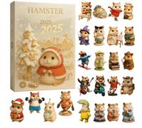 Hamster 2025, 2D Acrylic Decorations Charm 24 Days | Countdown Calendar Christmas Ornaments Hamster for Home Family Friends