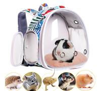 Hamster Backpack Carrier,Bearded Dragon Carrier Backpack for Kids with Clear Bubble Window,Small Animal Travel Backpack for Guinea pig Hedgehog Rat,Sugar Glider Airline Approved (Multicolor, Backpack)