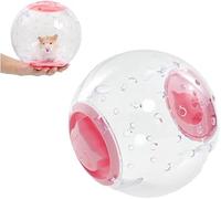 Hamster Ball, 18cm Hamster Run Ball Transparent Running Hamsters Wheel Rodent Toy Small Pet Plastic Cute Exercise Balls for Running for Hamsters and Mice (Pink)