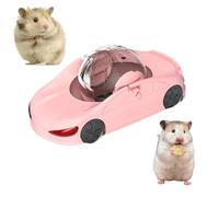 Hamster Ball Sports Car - Funny Exercise Wheels with Detachable Transparent Breathable Ball, 3 Play Modes, Hamster Running Ball in Car Suitable for 5-8cm Young Gerbil Dwarf Small Pet (Pink)
