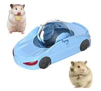 Hamster Ball Sports Car - Funny Exercise Wheels with Detachable Transparent Breathable Ball, 3 Play Modes, Hamster Running Ball in Car Suitable for 5-8cm Young Gerbil Dwarf Small Pet (Blue)