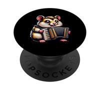 Hamster Baseball Player With Bat And Cap PopSockets Adhesive PopGrip