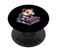 Hamster Baseball Player With Bat And Cap PopSockets Adhesive PopGrip