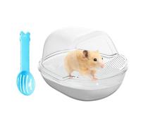 Hamster Bath Tub,Transparent Shower Room for Gerbil | Large Transparent Hamster Toilet with Scoop Set, Small Animals Cage Accessories