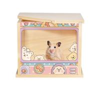 Hamster Bath Tubs, Visible Hamster Digging Box, Wood Wooden House Hide-out, Bath Container Ra-t, Acrylic Plate Accessories, 7.48x5.91x6.38 Inches, For