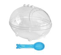Hamster Bathtub - Transparent PET Sand Bath Box | Lightweight 110g Hamster Bathroom with Compact 13.5x9.7x8.4cm Size, Durable Cleaning Container, Fun Bathing Accessory for Small Pets