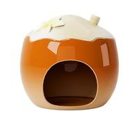 Hamster Bed, Hamster Cooling House Toy, Ceramic Cooling Nest for Small Pets, Design, Multifunctional Shelter, 14.8x14.8x13cm, for Hamsters, Golden Bears, Cage, Summer Cool, Resting