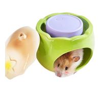 Hamster Bed, Hamster Cooling House Toy, Ceramic Cooling Nest for Small Pets, Design, Multifunctional Shelter, 14.8x14.8x13cm, for Hamsters, Golden Bears, Cage, Summer Cool, Resting
