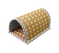 Hamster Bed - Papyrus/fabric 20x12cm | Cooling Breathable Woven Pet Tunnel | Hamster Habitat House Chinchilla Bed For Gerbil Bunny Ferret Hedgehog Small Animal Cage Enclosure Indoor